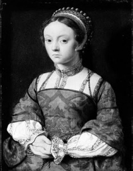 Мария Тюдор, дочь Генриха VIII и Екатерины Арагонской в 19 лет (1535)
