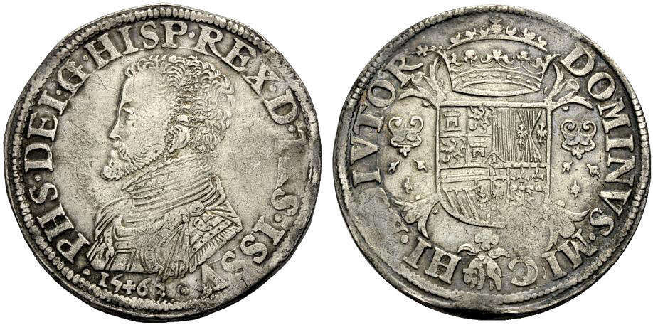 монета Испанские Нидерланды. Король Испании Филипп II. Филипсталер 1563
