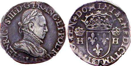 монета Франция. Генрих III. Тестон 1575