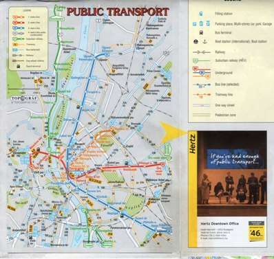 Схема движения городского транспорта Будапешта