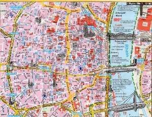 Туристическая карта достопримечательностей Кёльна