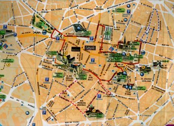 Туристическая карта достопримечательностей Дижона