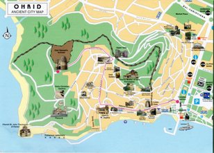 Туристическая карта достопримечательностей Охрида