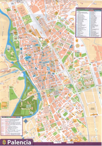Туристическая карта достопримечательностей Паленсии