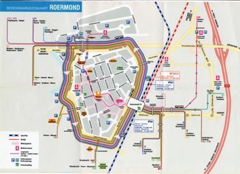 Туристическая карта достопримечательностей Рурмонда
