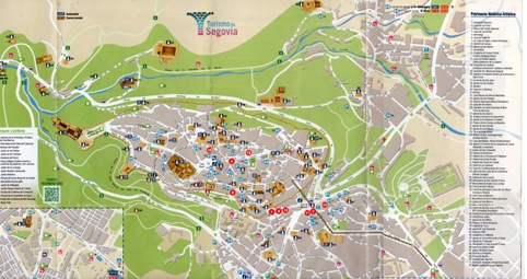 Туристическая карта достопримечательностей Сеговии